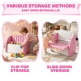 thumbnail image 4 of PAPROOS Kids Toy Box, Cute Toy Chest Organizer with Seating Bench and Sliding Door, Toy Storage Chest for Girls Boys, Modern Toy Storage Cabinet for Playroom, Living Room, Bedroom, Pink+Light Gray, 4 of 8