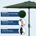 thumbnail image 3 of Parasol de Patio 9 Pi - Parasol de Table Extérieur à 8 Nervures Robustes avec Manivelle et Inclinaison à Bouton-Poussoir - Parasol de Marché Vert, 3 of 7