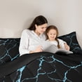 thumbnail image 6 of Manfei Marble Texture Road Queen Comforter Set,Modern Minimalist Artistic Bedding Sets,Blue Black Bedding Comforter Set For Adults,Microfiber Room Decoration Reversible,3pcs, 6 of 9