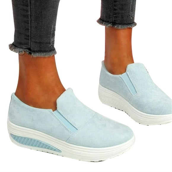 Baskets Antidérapantes pour Femmes Chaussures Antidérapantes Chaussures de Marche Plates-Formes à Bout Rond Décontractées - Plemdea