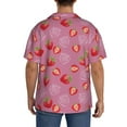 thumbnail image 5 of Xecao offers the Cute Strawberry for Men's Casual Short-sleeved Shirt, a button-up collared shirt with a pocket, perfect for beach vacations and yacht travel in the XX-Large size., 5 of 7