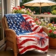 thumbnail image 6 of American Flag Throw Blanket for Sofa Couch Bed,4th of July Memorial Day Decor,70.8x90.5 Inch, 6 of 9