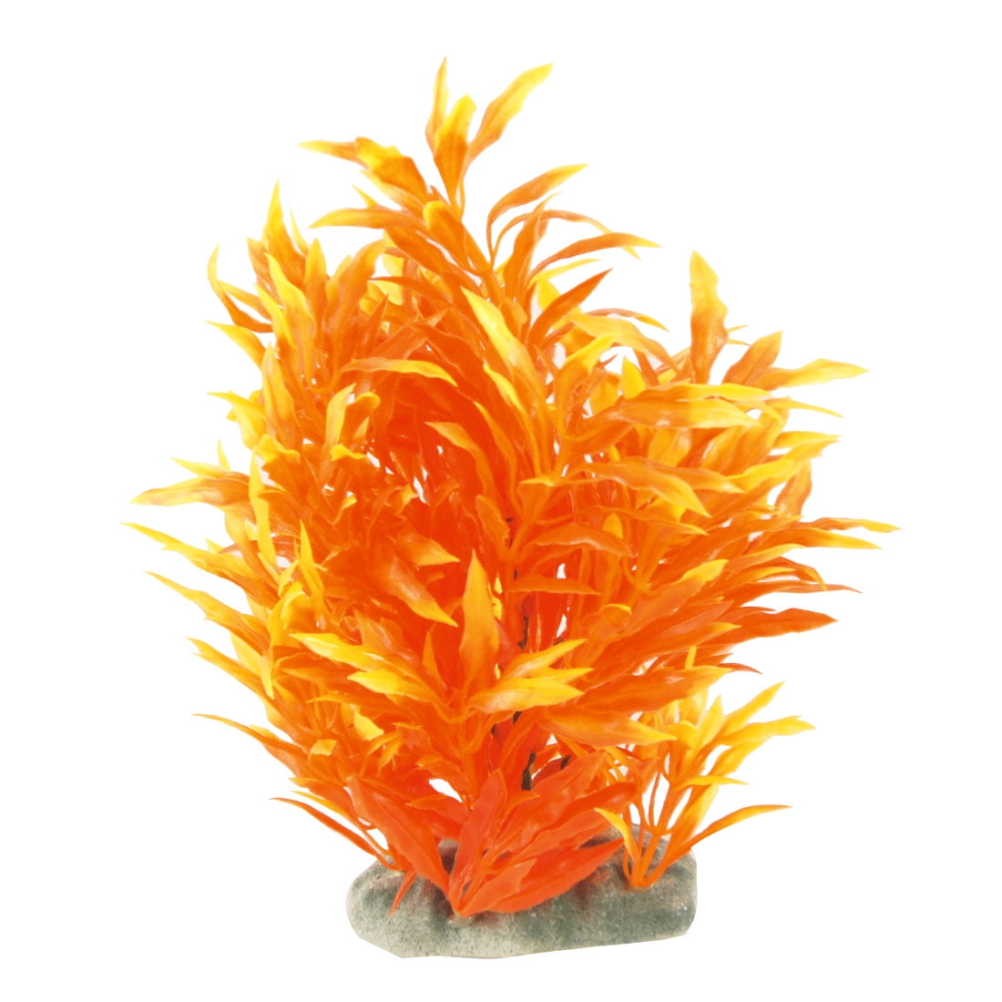 Unique Bargains Orange Plastic Underwater Plants Grass Decor 8.3" for