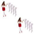 thumbnail image 4 of ZLight 4pair Odorless Knee High Stockings Easy To Wear All Body Shape Suitable Stylish Sports Socks White 2Set, 4 of 6