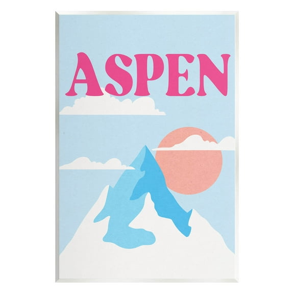 Stupell Industries Aspen Snowy Mountain Peak Graphic Art Unframed Art Print Wall Art, Design by Lil' Rue