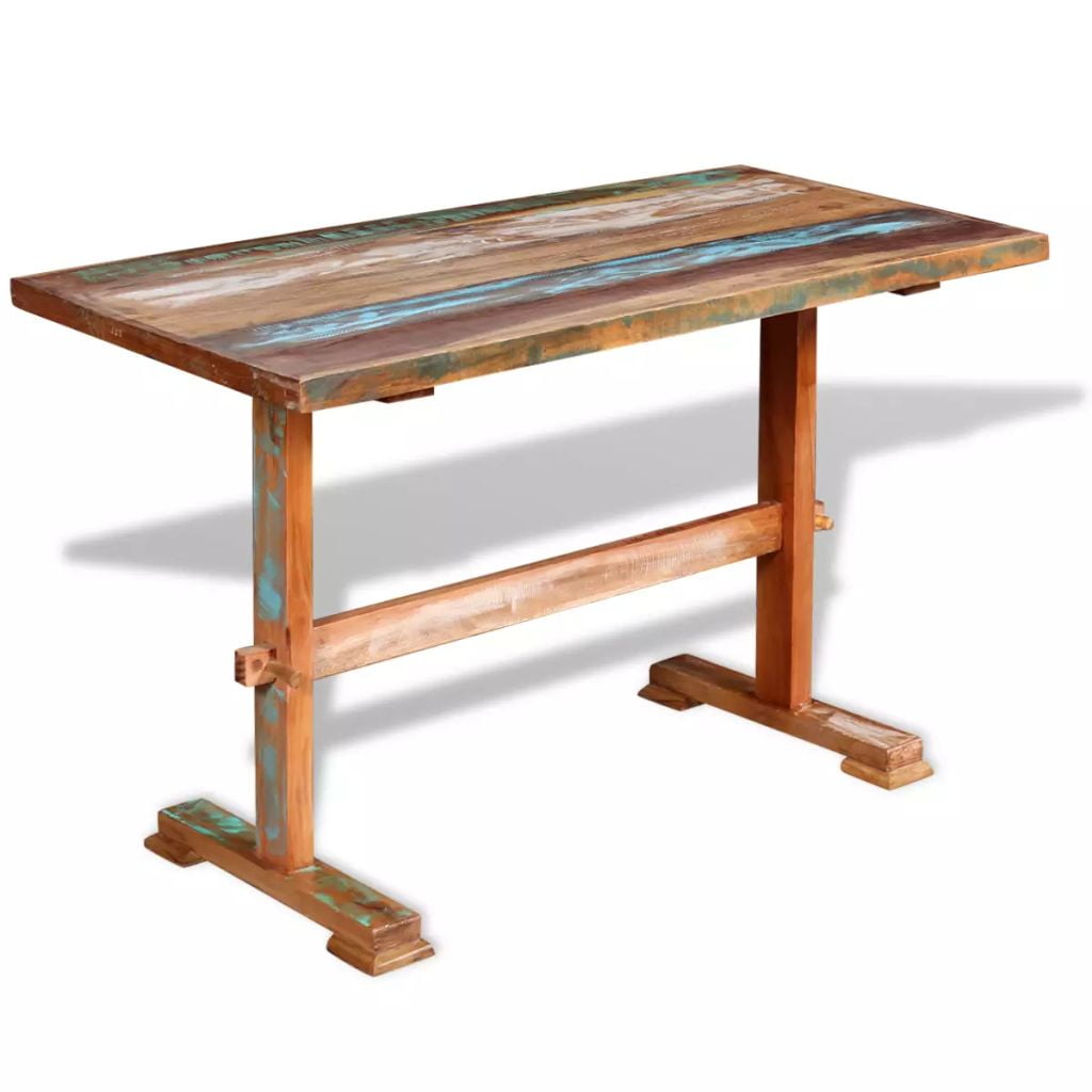 Kepooman Kitchen Solid Reclaimed Wood Rectangle Dining Table for Restaurant, 47.2" x 22.8" x 30.7", Brown Kepooman Kitchen Solid Reclaimed Wood Rectangle Dining Table for Restaurant, 47.2" x 22.8" x 30.7", Brown