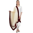 thumbnail image 4 of Phagun Womens Scarf Net Dupatta Wrap Hizab Throw Indian Chunni Long Stole-Beige, 4 of 5