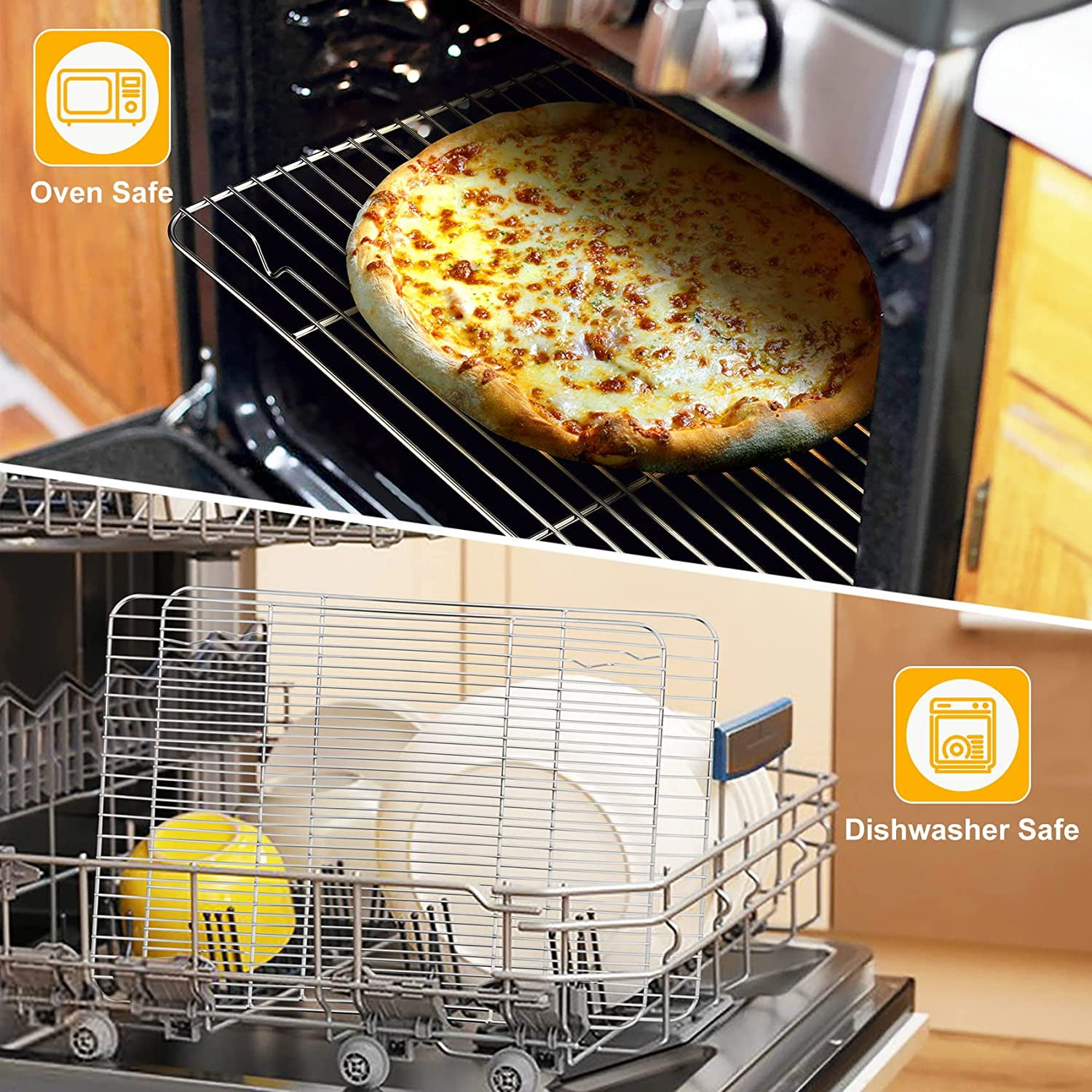 Cooling Rack Set for Baking Cooking Roasting Oven Use, Cribun 2-Piece  Stainless Steel Grill Racks, Fit Small Cookie Sheets - Oven & Dishwasher  Safe ,Rectangle 15.3*11.3*0.6 