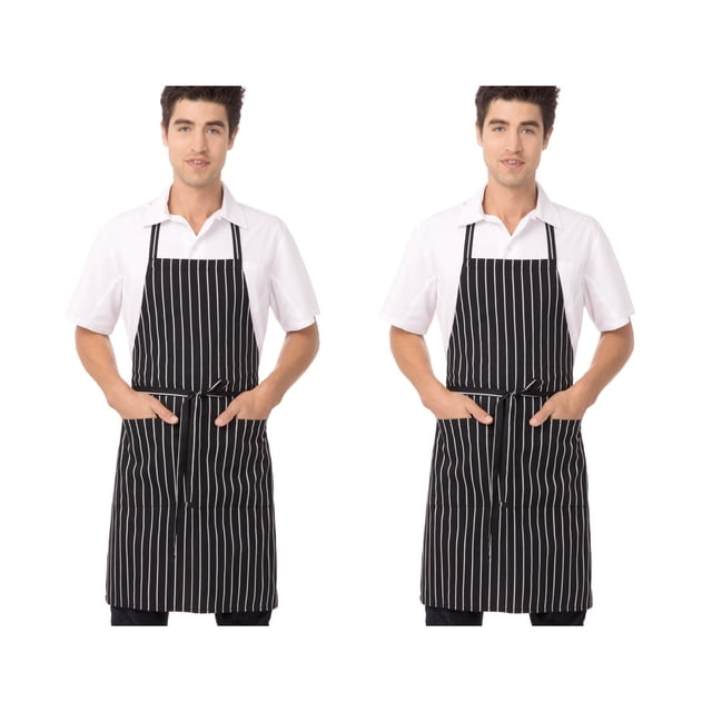 Delantal Unisex para Chef Chef Works a Rayas de Tiza Talla Única Paquete de 2