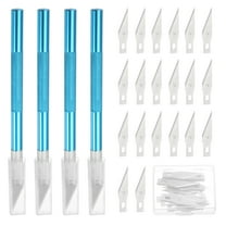 Uxcell 44 Pcs Exacto Knife Set Includes 4 Pcs Craft Hobby Knife and 40 Exacto Blades(Blue)
