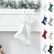 thumbnail image 1 of Adorno navideño colgante para árbol con forma de calcetines de terciopelo anudados, con detalle de cuerda, Rkxzt, 1 of 8