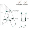 thumbnail image 3 of slieton Clothes Drying Rack, Foldable Metal Laundry Rack, Space-Saving Free-Standing Airer with Adjustable Height Gullwings, Durable Indoor and Outdoor Clothes Dryer 38" H (Large), 3 of 8