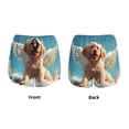 thumbnail image 3 of Rateoe Cute Angel Winged Dog Printed 2 in 1 Women's Workout Shorts for Athletic Gym Running Shorts with Phone Pockets-Small, 3 of 7