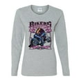 thumbnail image 2 of Wild Bobby Bikers Against Breast Cancer USA Flag Sleeve Breast Cancer Awareness Women Graphic Long Sleeve T-Shirt, Heather Grey, XX-Large, 2 of 6
