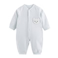 thumbnail image 2 of XIMIN Newborn Baby Cotton Onesie, Cute Bear Patched Casual Long Sleeve Bodysuit, Toddler & Infant Boy's Girl's Comfortable Clothing ﻿, 2 of 8