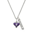 thumbnail image 1 of Delight Jewelry Silvertone Hot Purple Enamel Heart with Cutout Silvertone Always My Sister Bar Charm Necklace, 23", 1 of 4