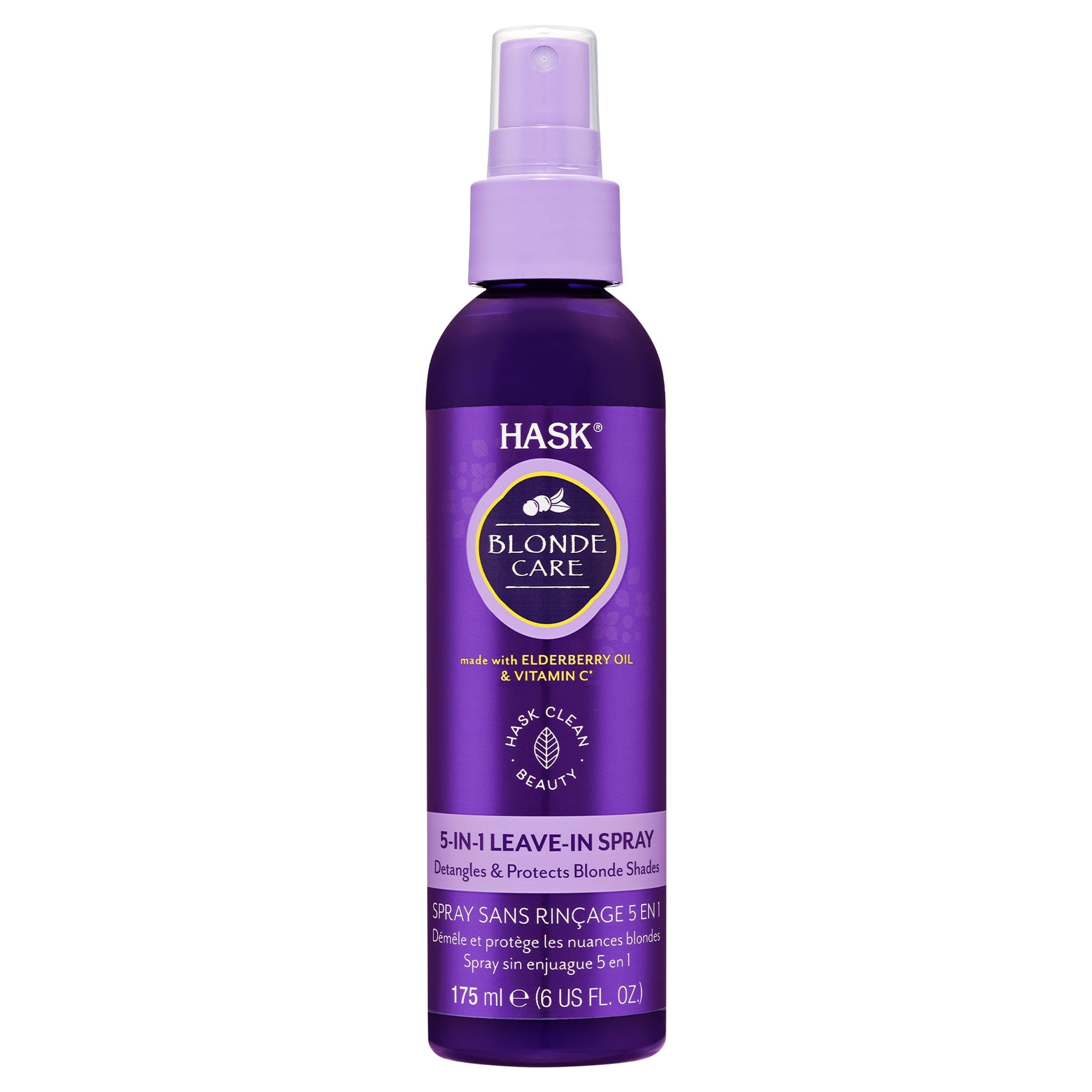 HASK Blonde Care Sulfate-Free Purple Toning 5-in-1 Leave-In Spray, 6 fl oz