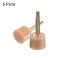 thumbnail image 3 of 5 Pares TPU Alto Tacón Puntas Zapatos Reemplazo Tapa para Mujeres Alto Tacón Zapatos 2,4mm Pasador, 7mm Redondo Forma Tacón Reparación Tapas, Beige, 3 of 5