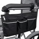 thumbnail image 1 of Bolsa para silla de ruedas (negra, 32,5 x 18 cm) con bolsillos, bolsa para reposabrazos lateral de silla de ruedas, bolsa de almacenamiento para accesorios de silla de ruedas y scooter de movilidad, 1 of 5