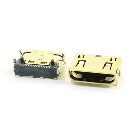 2PCS Micro Female HDMI Jack Socket 19Pins 4 Legs DIP 180