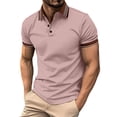 thumbnail image 2 of VgaVtl Striped Polo Style Shirts for Men Short Sleeve Summer Business Casual Button Everyday Collared Mens Clothes, 2 of 9
