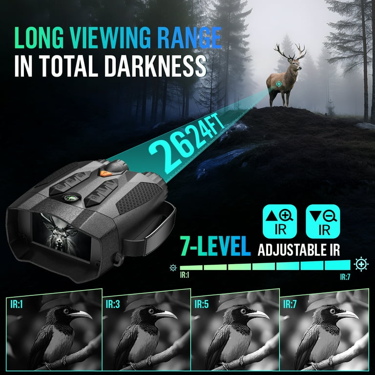 BNISE 4K Night Vision Goggles for Adult-2624FT Infrared Night
