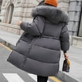 thumbnail image 4 of Winter Padded Jacket, Warm Cotton Coat, Hooded Cold-Weather Layer Grey 3Xl , Coat, 4 of 5