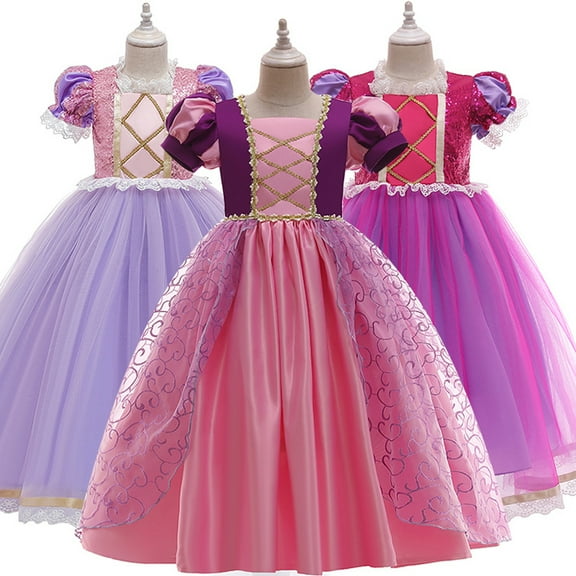 Girls Rapunzel Princess Sofia Costume Birthday Christmas Halloween Cosplay Carnival Fancy Dress