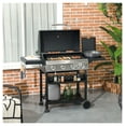 thumbnail image 2 of Propane Gas Grill 4+1 Burner 40000 BTU BBQ Grill with Side Burner, Warming Rack, Trolley, Thermometer, and Bottle Opener, 2 of 9