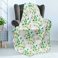thumbnail image 4 of Ladybugs Soft Flannel Fleece Throw Blanket, Macro Chamomiles and Ladybugs Illustration Playful Magic Spirits of the Nature, Cozy Plush for Indoor and Outdoor Use, 60" x 80", White Green, by Ambesonne, 4 of 5
