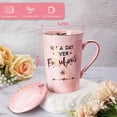 thumbnail image 2 of Taza de café ALBISS, 14 oz, estampada en oro rosa, regalo de cumpleaños, 2 of 7