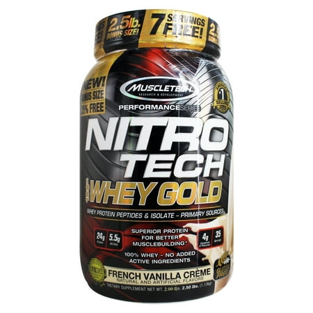 French Vanilla Creme - Muscletech Products - Nitro-Tech Performance Series 100% Whey Gold French Vanilla Creme - 2.5 lbs.