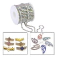 thumbnail image 3 of DIY Crystal 10 Yard Rhinestone Close Chain Clear Trim rhinestone chain Sewing Craft AB Color, 3 of 9