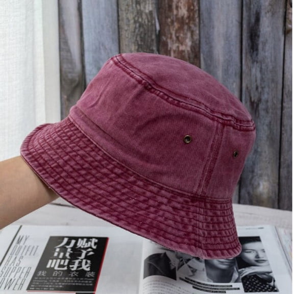 CoCopeaunts Outdoor Sprots Bucket Hats for Women Vintage Wash Denim Bucket Hats Men Panama Hat Hip Hop Hat Sun Hats for Men