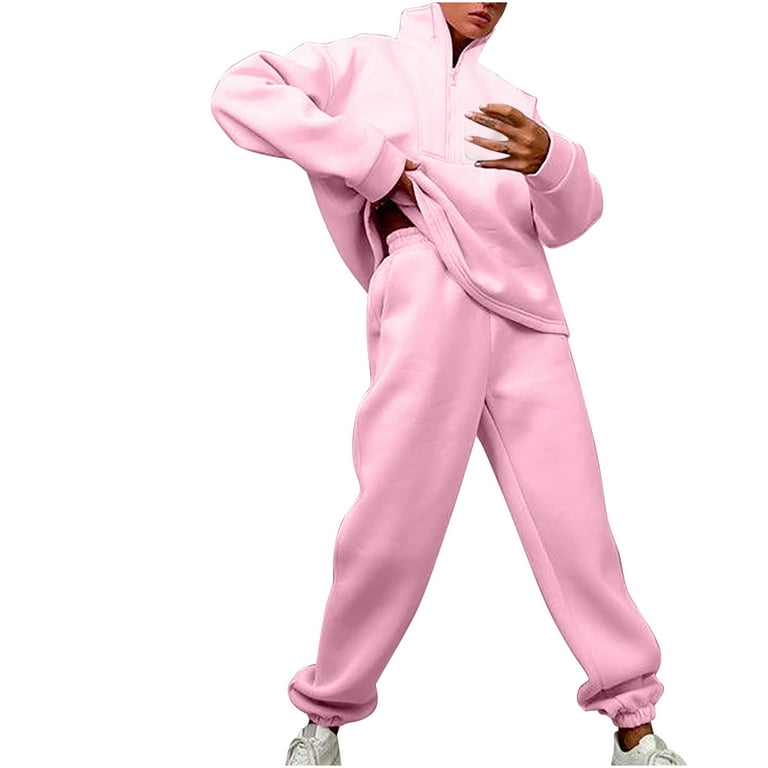 Womens Jogger Outfit Matching Sweat Suits Long Sleeve Zip Up