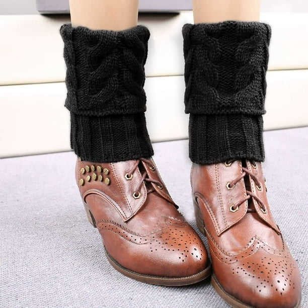 2 Pairs Womens Boot Cuffs Winter Short Cable Knit Leg Warmers Boot Socks Gifts Walmart
