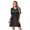 Black, variant on iEFiEL Womens V Neck Satin Nightgown Short Sleeve Nightdress Sleepwear Black L
