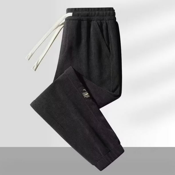 Fiudx Pantalones Deportivos de Pana Holgados para Hombre, con Cintura Elástica y Cordón Ajustable, Tejido Transpirable y Cómodo, Ropa Informal de Trabajo para Exteriores, Ropa Deportiva Versátil para