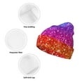 thumbnail image 3 of Pofeuu Colorful Glitter Print Beanie Hat for Men Women Knit Winter Hat Warm Cuffed Skull Beanie Slouchy Soft Unisex, 3 of 6