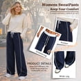 thumbnail image 4 of Women's Wide Leg Track Pants with Pockets, High Waisted Drawstring Sweatpants, Side Stripe Casual Lounge Workout Pants, 4 of 8