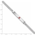 thumbnail image 3 of Primal Gold 14 Karat White Gold Medical Red Enamel Flat Curb Link ID Bracelet, 3 of 3