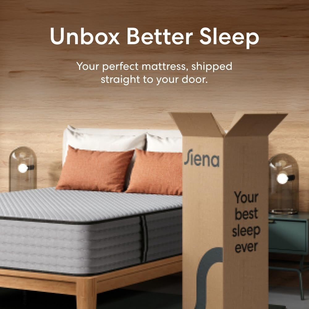 Siena 12” Signature Hybrid Full Mattress – Medium Firm - Memory Foam & Innerspring System – 180-Night Trial – Pressure-Relief – Mattress in a Box