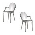 thumbnail image 1 of Set of 2 chairs features comfortable armrests, making them perfect for contemporary dining rooms, kitchens, or lounges, blending style with long-lasting functionality., 1 of 4