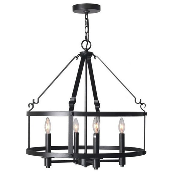 Woodbridge Lighting Revere 4-light Metal Pendant Chandelier in Textured Black