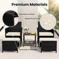 thumbnail image 4 of UDPATIO Balcony Furniture 5 Piece Patio Furniture Set, Outdoor Black Wicker Chairs with Ottoman, Beige, 4 of 10
