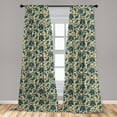 thumbnail image 5 of Ambesonne Retro Curtains, Vintage Colorful Floral, Pair of 28"x63", Yellow Blue Cream, 5 of 5