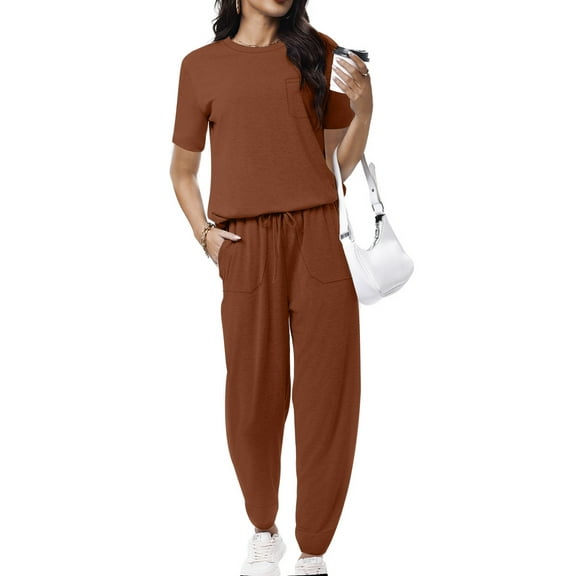 Shine Up Jogger Sets for Women Sweatsuit 2 Piece Lounge Set Solid Outfits Sets Casual Tracksuits with Pockets