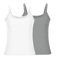 thumbnail image 4 of DJskiyers 2 PC Womens Camisole Tank Tops Trendy Knit Tshirt Crew Neck Crop Tops Summer Ribbed Tops Basic Fitted Shirt, 4 of 6