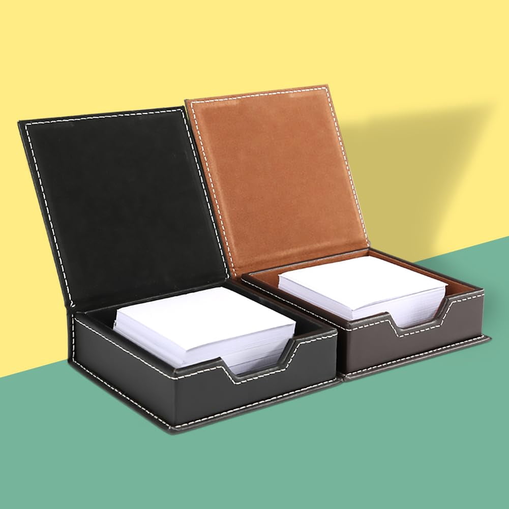 5pcs Desk Organizer And Accessories Set  Pu Leather Office Supplies With Multifunction Desktop Storage Box Tissue Holder Mouse Pad Note Paper Pencil For Brown