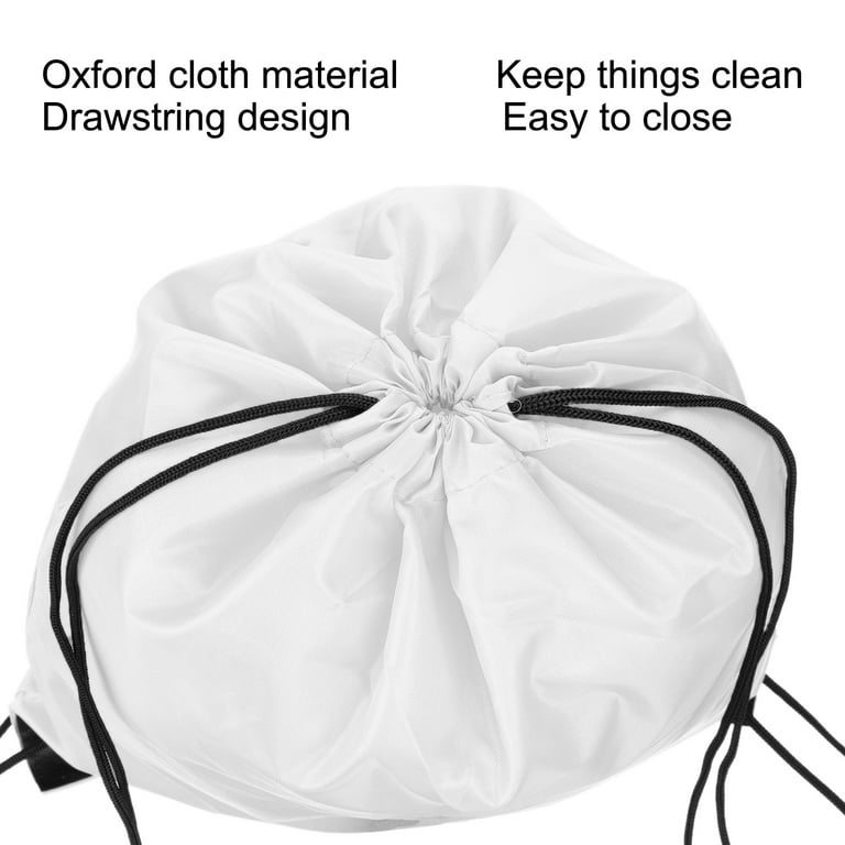 Uxcell Drawstring Bag Oxford Cloth Draw String Sack for Gym Outdoors, White  5 Pack